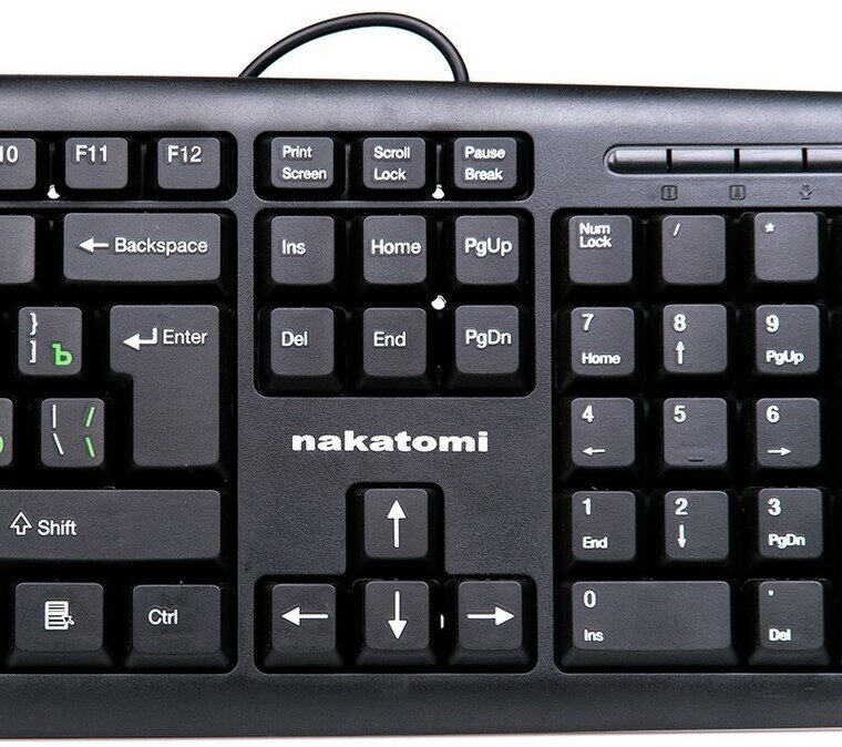 Клавиатура Nakatomi KN-02U, USB, черный