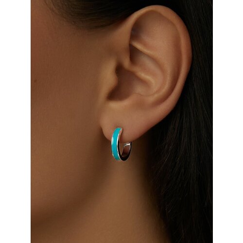 Серьги конго MIESTILO серебро 925 проба родирование голубой серебристый 1786₽