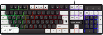 Клавиатура Defender Dark Knight GK-077 (45077), USB, черный/белый