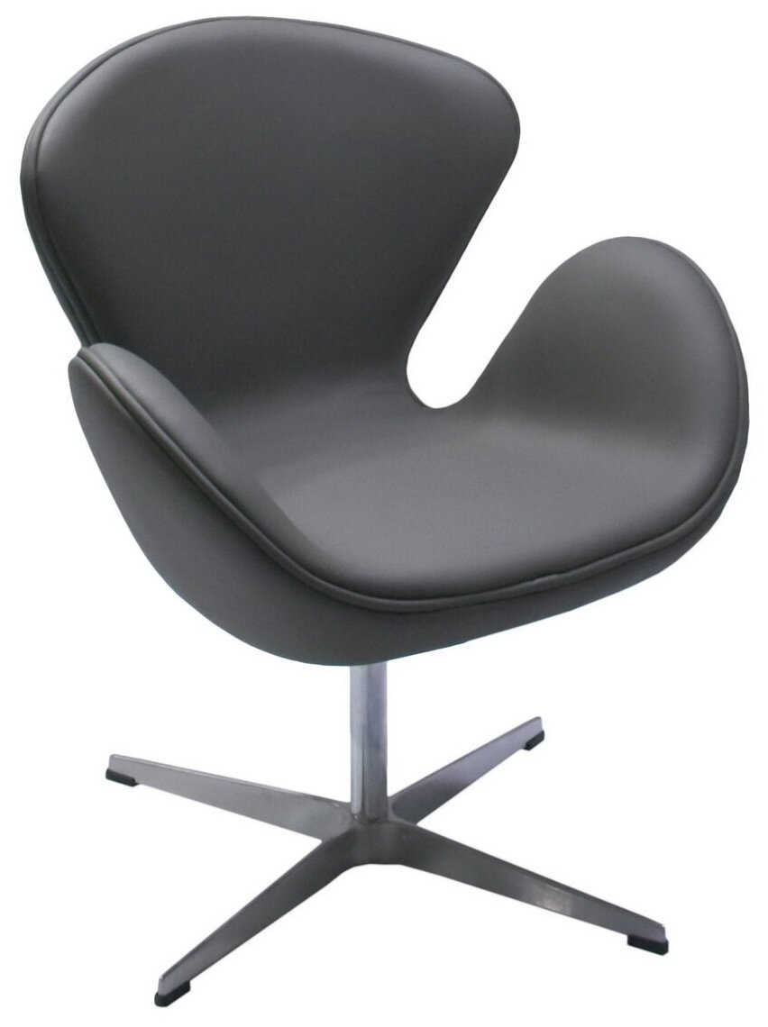 Кресло SWAN CHAIR серый прессованная кожа / Кресло офисное / Кресло на дачу / Кресло руководителя / Удобное кресло