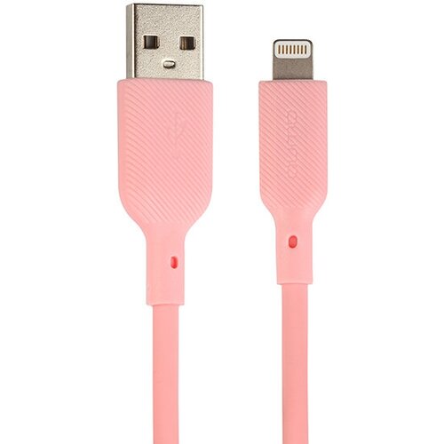 Зарядный кабель QUMO MFI для устройств Apple,8pin силиконовый (розовый)
