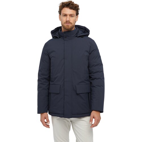  куртка GEOX Spherica, демисезон/зима, карманы, капюшон, ветрозащитная, воздухопроницаемая, водонепроницаемая, размер 54, синий