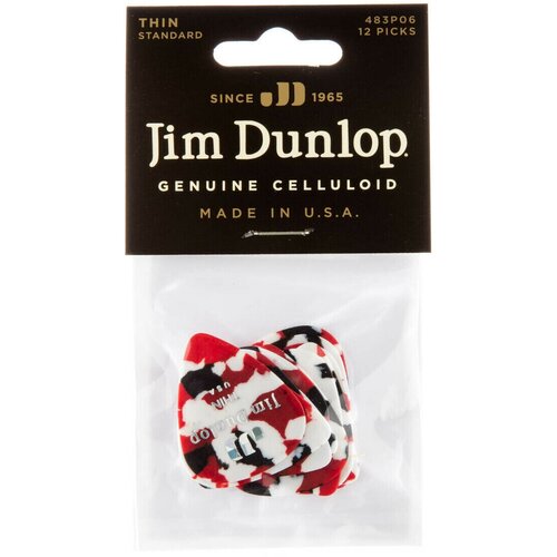 Медиаторы, тонкие, 12 шт. Dunlop Celluloid Confetti Thin 483P06TH 12Pack