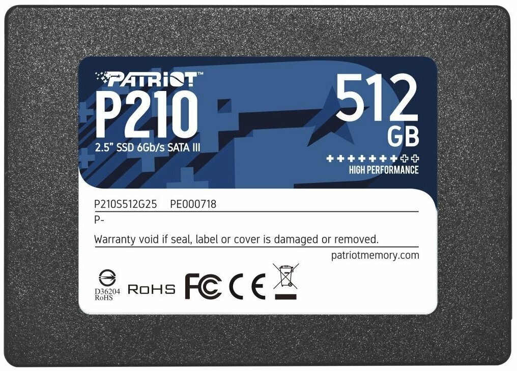 Твердотельный накопитель Patriot Memory P210 512 ГБ SATA P210S512G25