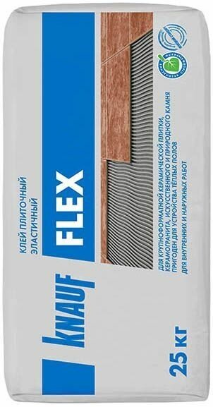 КНАУФ Флекс клей плиточный эластичный (25кг) / KNAUF Flex эластичный клей для плитки (25кг)