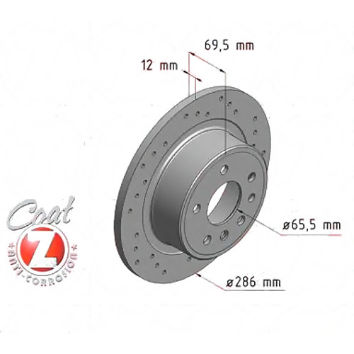 ZIMMERMANN 430.1471.52 (569121 / 569208 / 90444513) диск торм. Opel (Опель) sport coat z (Комплект 2 штуки)