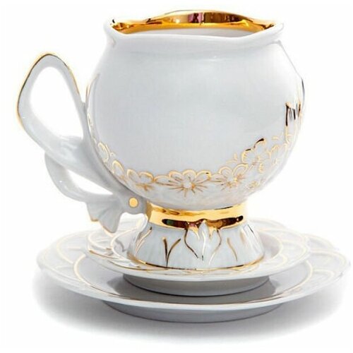 Чайный набор из 3-х предметов Позолота 300мл с бантом Францъ Гарднеръ 5150₽