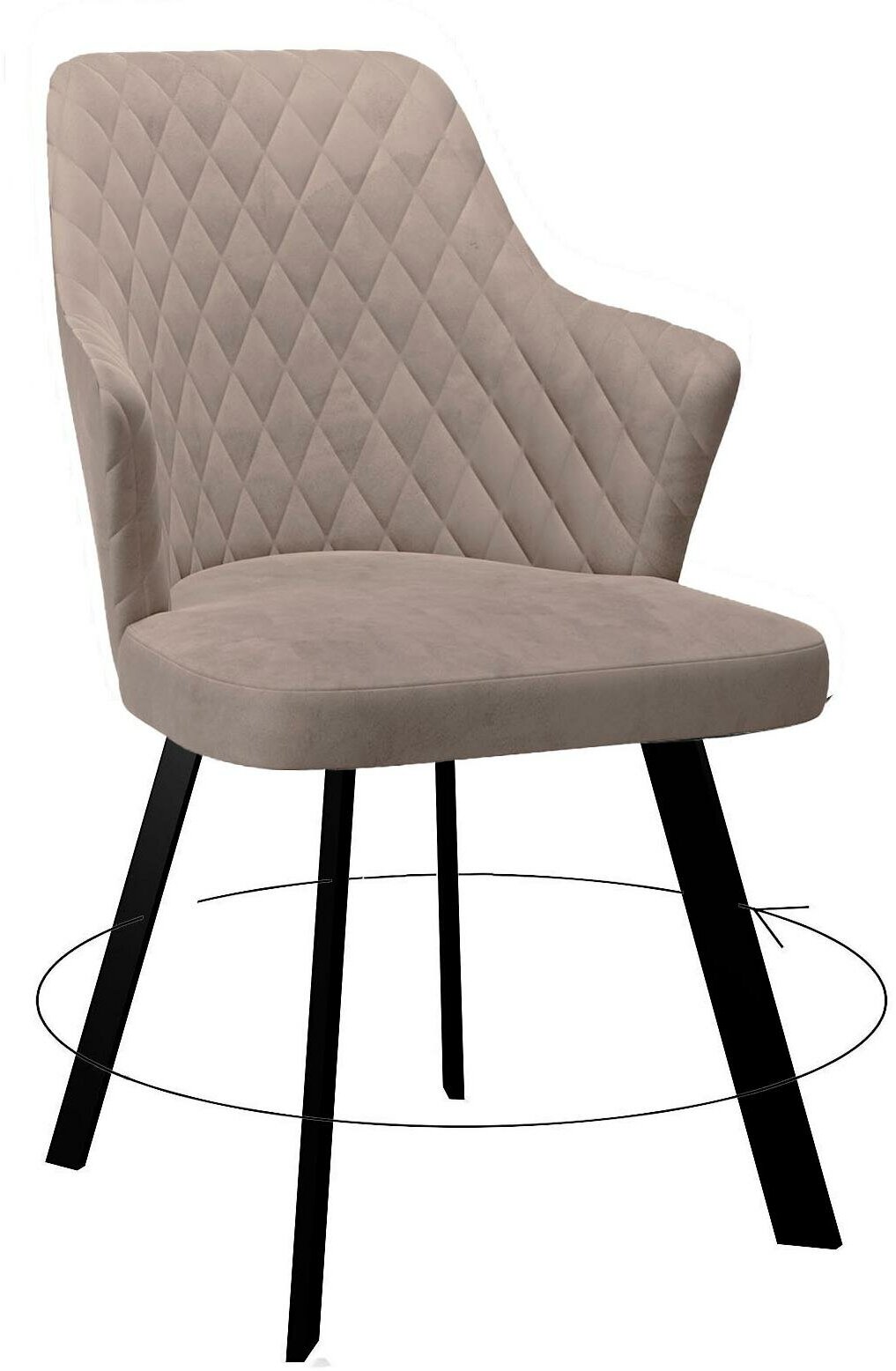 фото Стул DikLine 245 поворотный, К4 капучино, ножки черные