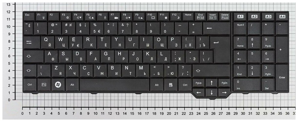 Клавиатура для ноутбука Fujitsu-Siemens 904H907 U0R черная