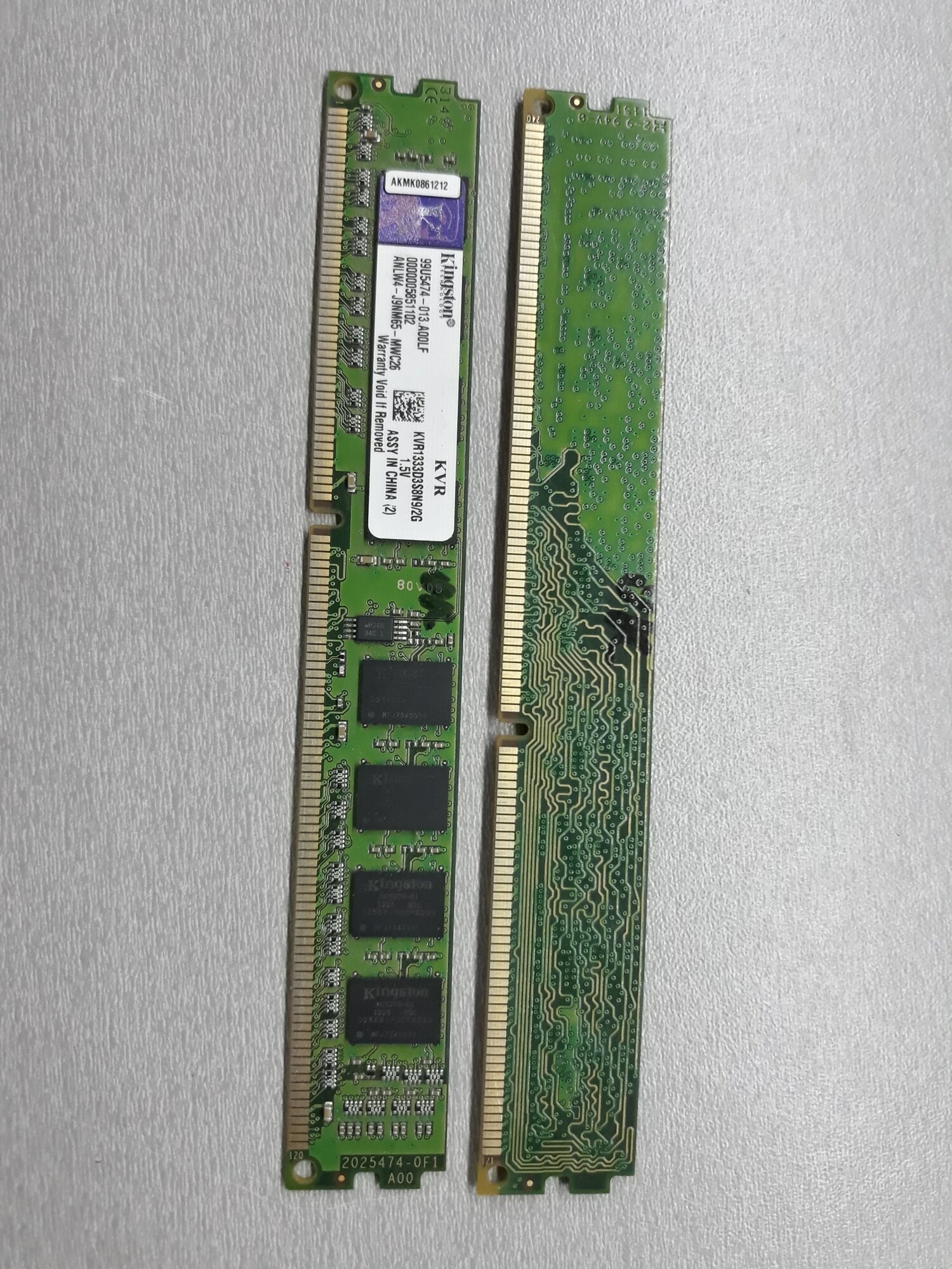 Комплект ОЗУ DDR3 4Gb (2+2Gb) 1333Mhz Kingston 1Rx8 PC3-10600 KVR1333D3S8N9 2G