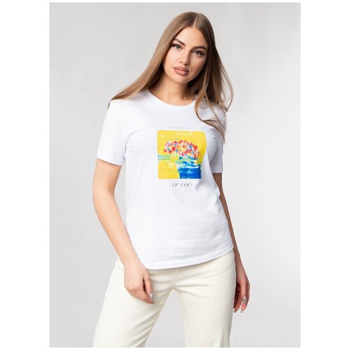 фото Футболка 10, каляев, размер 46, белый