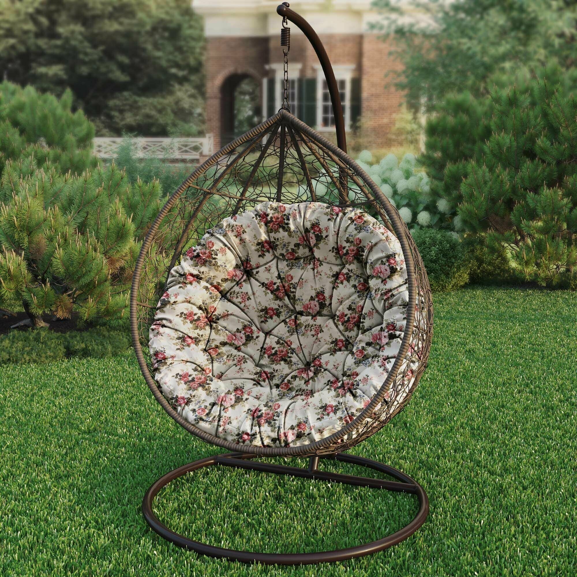 Подушка для садовых качелей, круглая напольная сидушка Дриада, красный - фотография № 1