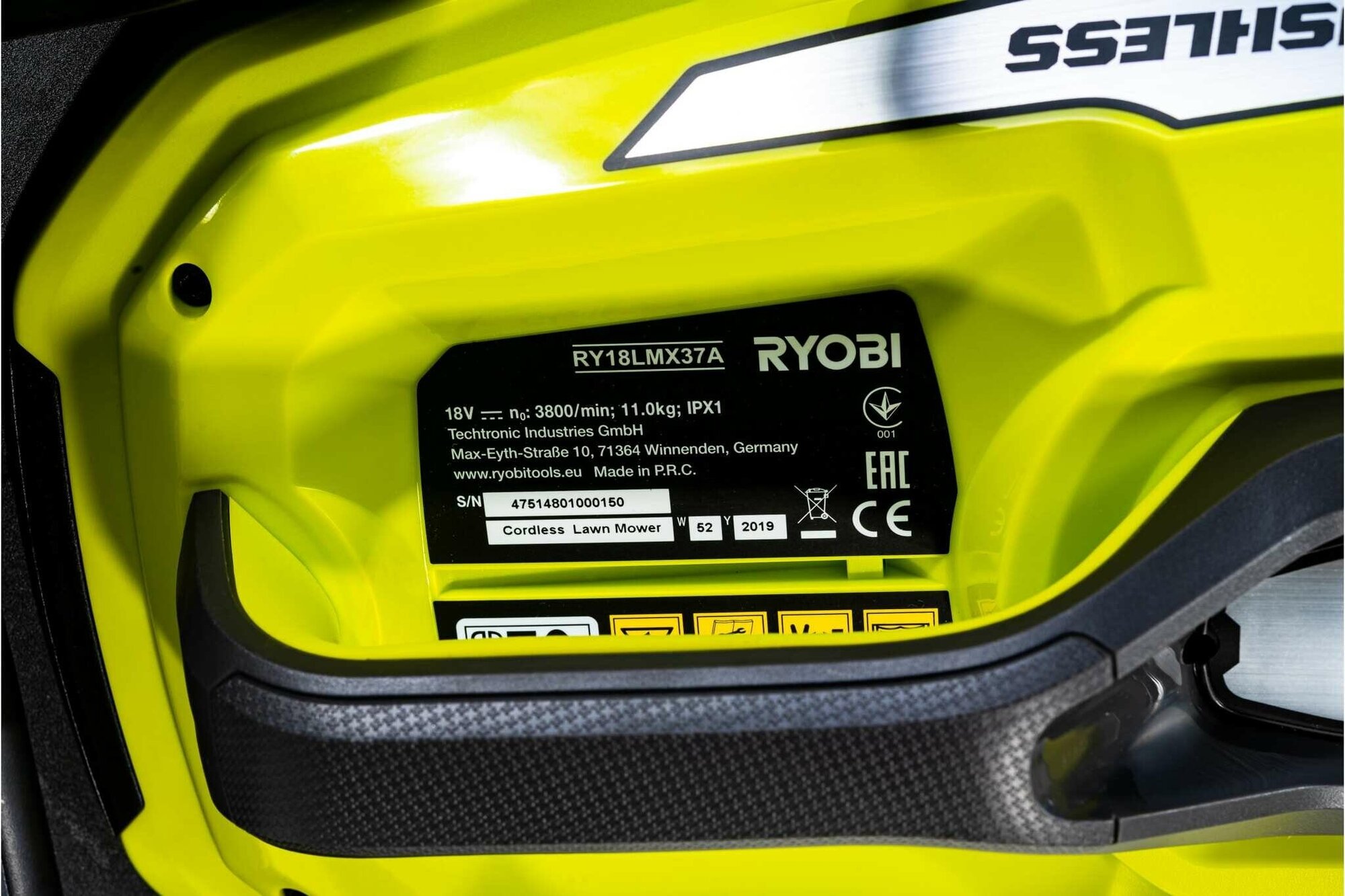 Бесщеточная газонокосилка Ryobi RY18LMX37A-150 5133004582 5133004582 . - фотография № 15