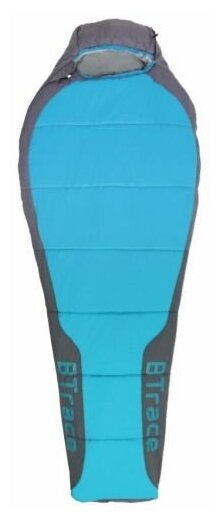 Спальный мешок Btrace Swelter S size утепленный, правый, серый/синий