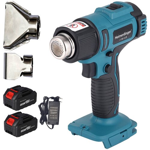 Аккумуляторный строительный фен Heimerdinger 18 В инструмент для припоя сушилка тепловентилятор с двумя батареями 40 Ач 8694₽