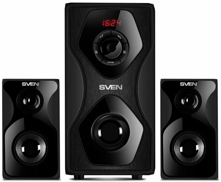 Колонки SVEN MS-2055 2.1, 55Вт, Bluetooth, дерево, черные