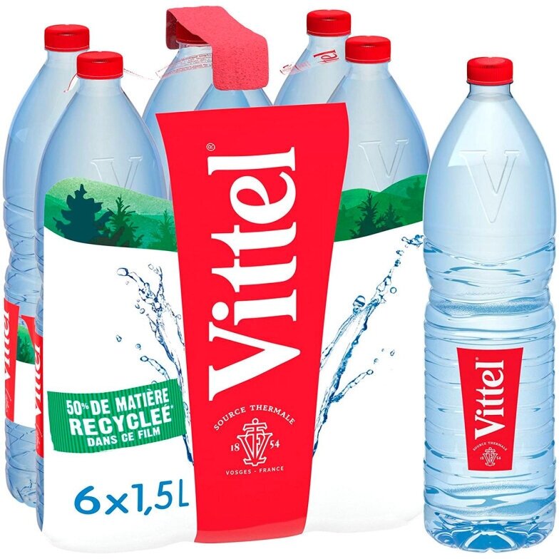 Вода минеральная Vittel столовая питьевая негаз ПЭТ 1,5 л 6шт/уп
