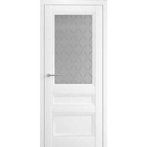 Межкомнатная дверь (комплект) Albero Византия покрытие Vinyl / ПО Белый стекло Мателюкс Лорд 60х200