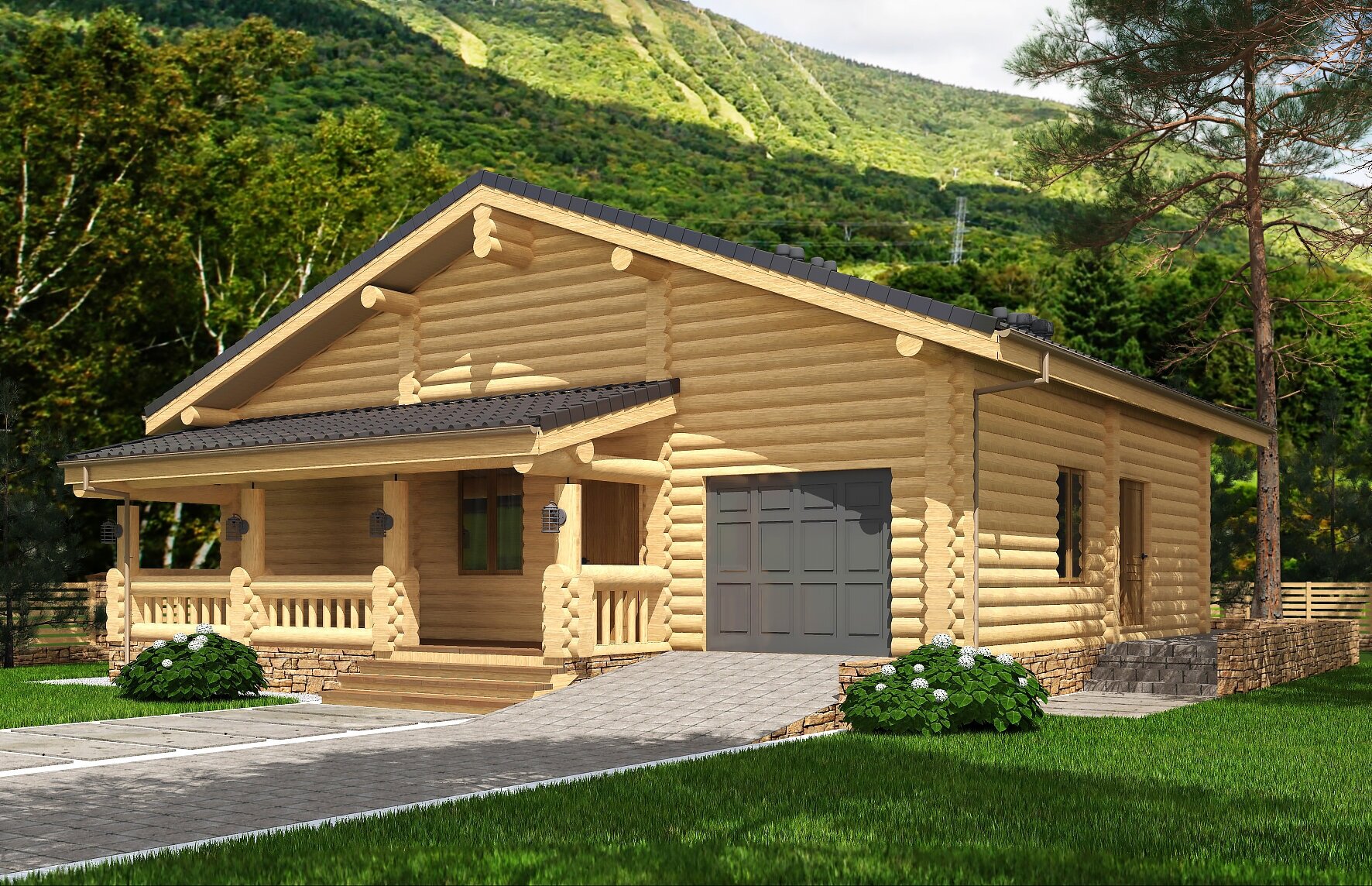 Проект - Проект деревянного дома с террасами и гаражом Rg5131 - фотография № 2
