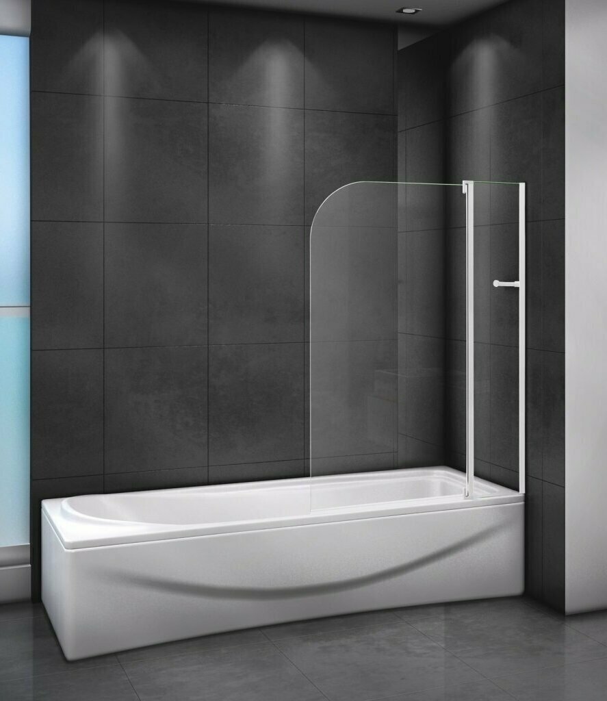 Шторка для ванн Cezares Relax 100x140 матовое, серый профиль