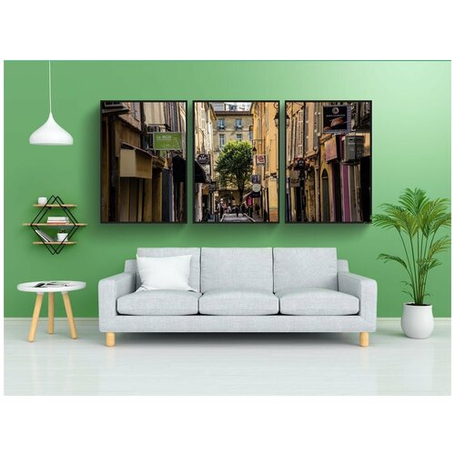 фото Набор модулных постеров для интерьера "экс-ан-прованс, город, уличная жизнь" 60x90 см. в тубусе, без рамки lotsprints