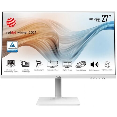 Монитор MSI 27 Modern MD271PW белый IPS LED 169 HDMI MM матовая HAS Piv 250cd 178гр178гр 1920x1080 75Hz FHD USB 56кг 2249900₽