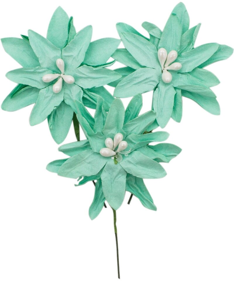 YX15-145 Бумажные цветы 'Ромашки', d 5 см, упак./4 шт, Astra&Craft (голубой)