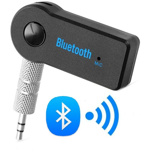 Адаптер беспроводной Bluetooth с AUX переходником/ Аудиоресивер компактный, универсальный, черный