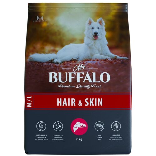 Корм сухой Mr.Buffalo HAIR & SKIN сух. д/собак средних и крупных пород Лосось 2кг