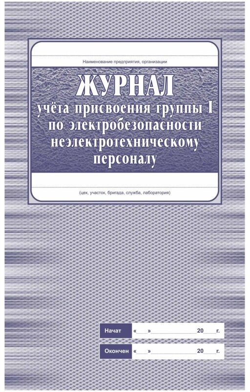 Журнал учёта присвоения гр. 1 по электробез неэлетротехническ персон КЖ 134