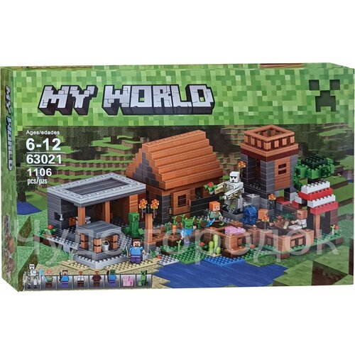 Конструктор MINECRAFT / MY WORLD / майнкрафт Деревня 63021, 1106 деталей конструктор мой мир майнкрафт деревня 1187 деталей ql2507