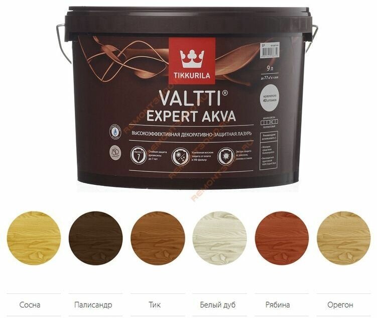 антисептик TIKKURILA Valtti Expert AKVA 0,9л бел. Дуб, арт.700009611 - фото №11