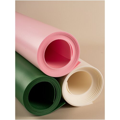 Изолон для творчества, в рулоне 8 метров, набор цвета: зеленый,белый,розовый