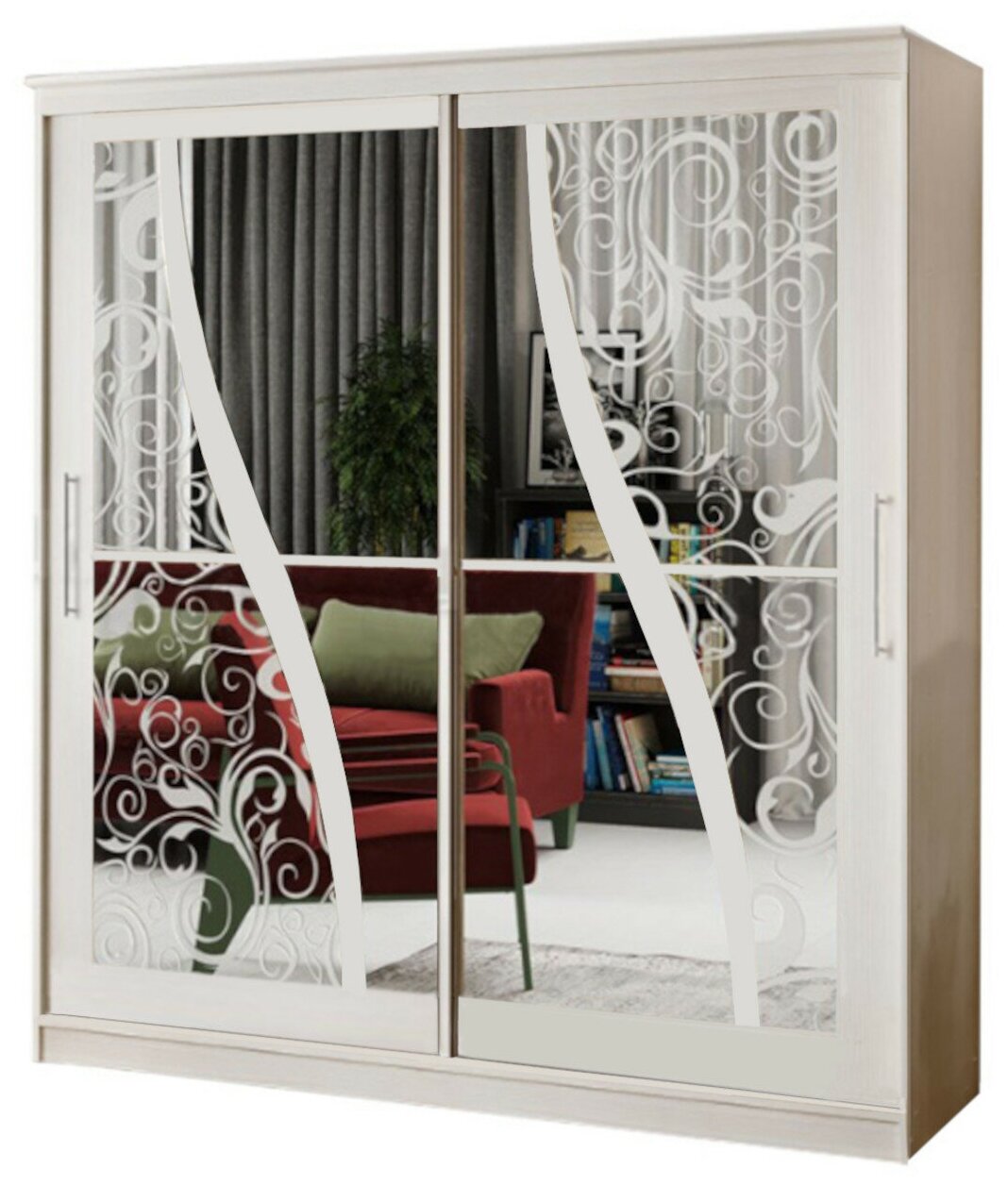 фото Шкаф-купе Миф Элегант-2 сандал светлый Двухдверный 150х65х220 см