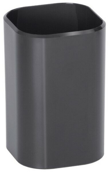 Стакан-подставка СТАММ "Фаворит", для пишущих принадлежностей, пластик, квадратный, черный (55385)
