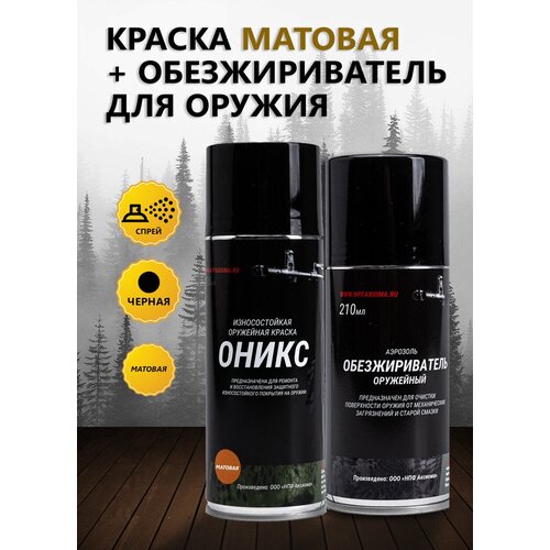 Краска оружейная матовая и обезжириватель