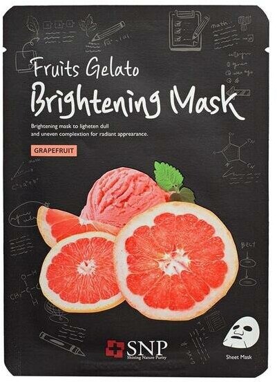 Подтягивающая тканевая маска для лица SNP Fruits Gelato Firming Mask, с гранатом, 25мл - фото №4