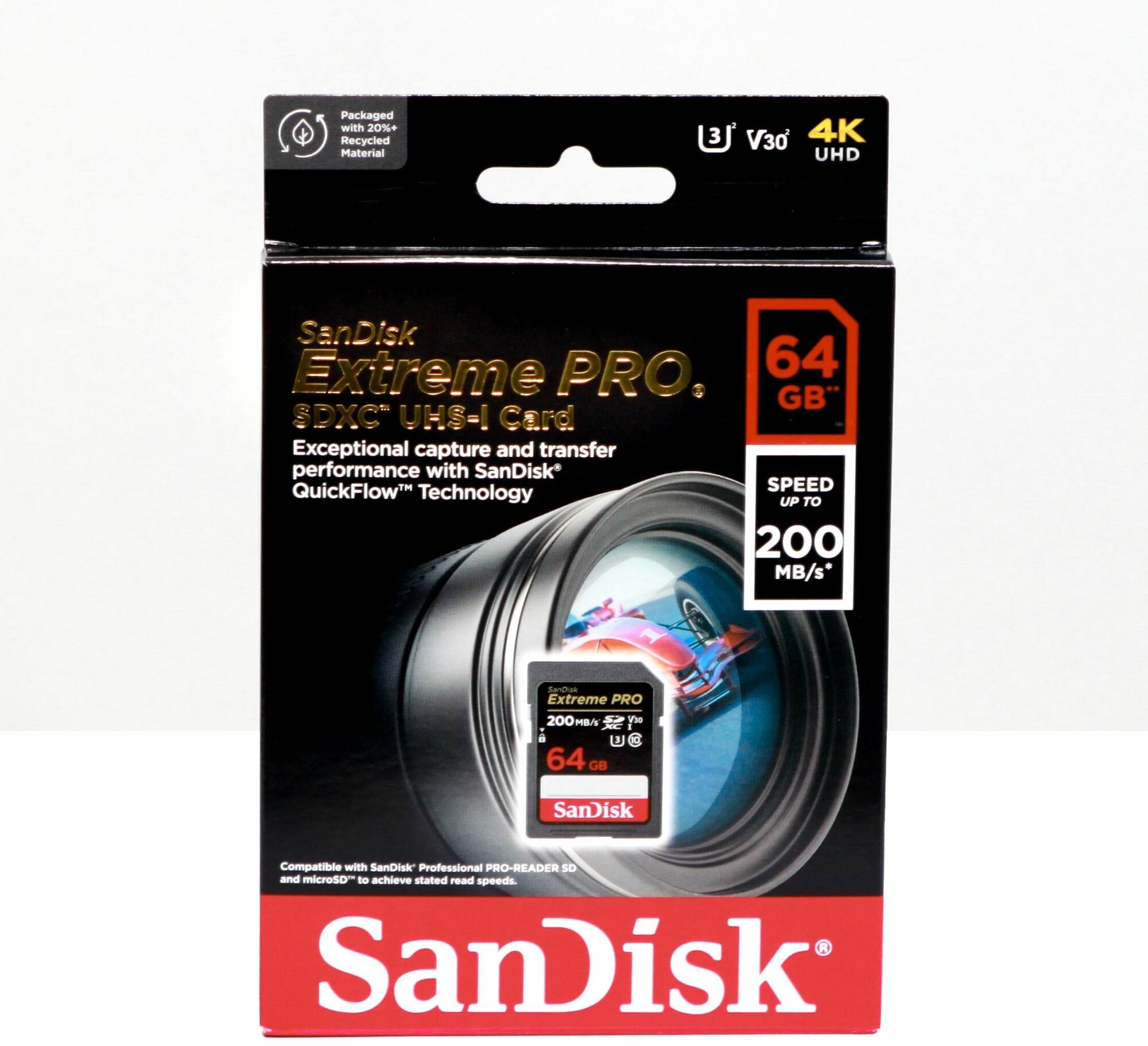 Карта памяти SanDisk Extreme Pro SDXC UHS Class 3 V30 200MB/s 64 GB