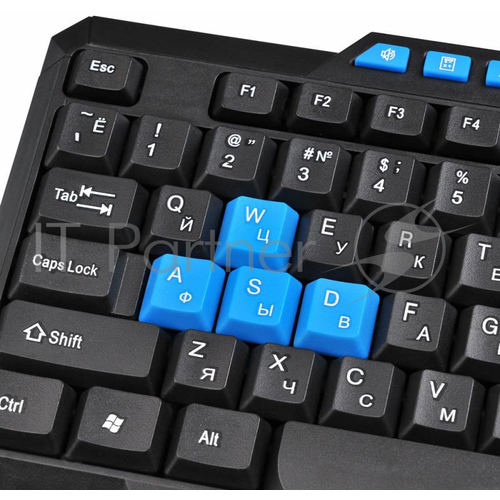 Клавиатура Oklick 750G черный/синий USB Multimedia Gamer