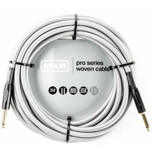 MXR Pro Series Woven DCIW24 инструментальный кабель, 7,2 м, прямые джеки кабель инструментальный 3 65м прямые коннекторы mxr pro series dunlop dciw12