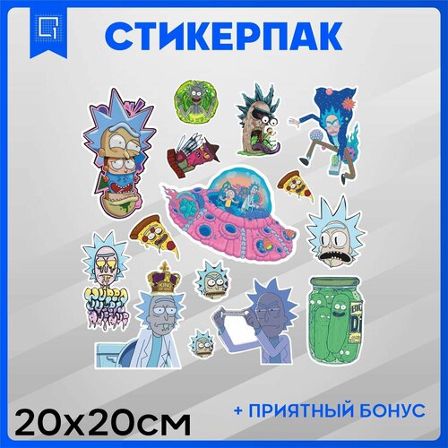 Набор наклеек стикеры на телефон Рик и Морти Rick and Morty набор наклеек рик и морти 50 шт rickandmorty стикеры самоклеящиеся на телефон