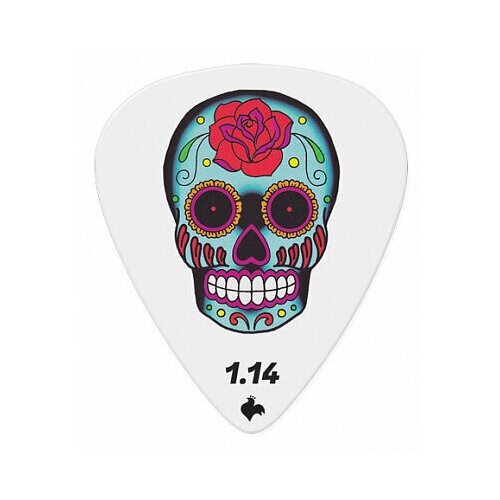Медиатор, графика череп, толщина: 1.14, цвет белый GALLI STRINGS G37S.114