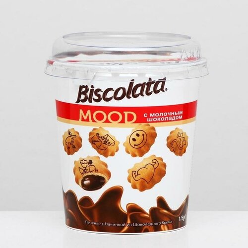 Печенье Biscolata Mood с начинкой из шоколадного крема, 115 г