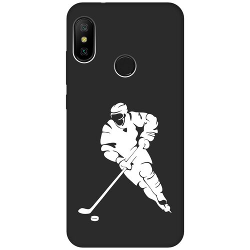 Матовый чехол Hockey W для Xiaomi Mi A2 Lite / Redmi 6 Pro / Сяоми Ми А2 Лайт / Редми 6 Про с 3D эффектом черный матовый чехол trekking w для xiaomi mi a2 lite redmi 6 pro сяоми ми а2 лайт редми 6 про с 3d эффектом черный