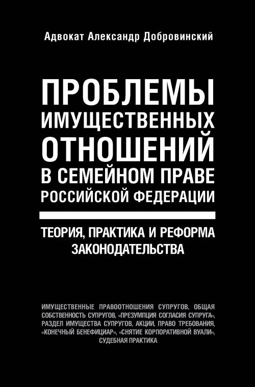 Проблемы имущественных отношений в семейном праве Российской Федерации. Теория, практика и реформа законодательства