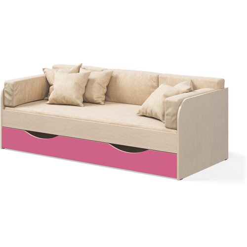 Одноярусная кровать Seven dreams Belden с ящиками цвет дуб млечный розовый