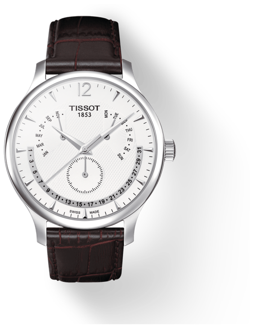 Наручные часы TISSOT T-Classic, белый, коричневый