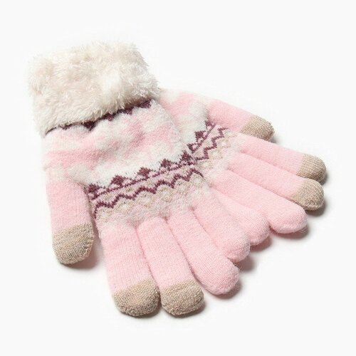 фото Перчатки minaku, демисезон/зима, размер 8.5, розовый