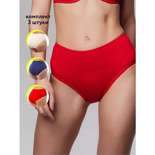 фото Трусы vivalia, размер 104-110 (52), красный, бежевый, синий