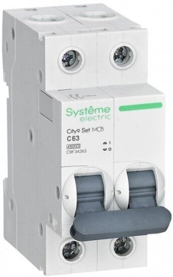 Автоматический выключатель Systeme Electric (schneider Electric) 2п C 63А 4.5кА City9 Set, 230В, C9F34263